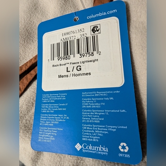 NWT Columbia Men's Back Bowl Fleece Lightweight Men's size L - Picture 11 of 13